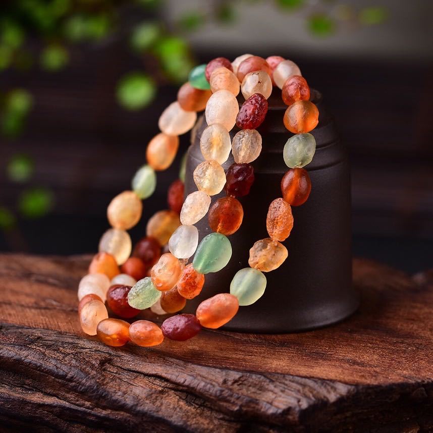 Natural Alxa next door agate rough stone bracelet three circles candy rainbow color gem jade multi-circle bracelet wholesale
