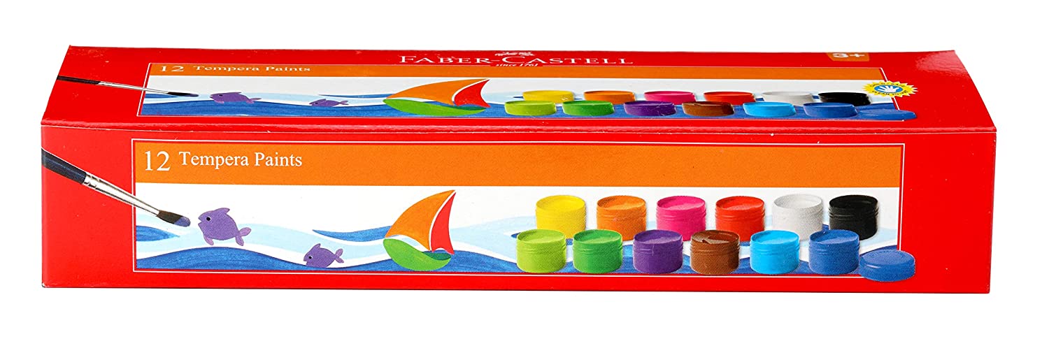 Faber-Castell Tempera Paint Set - Pack of 12 (Assorted) By Mitrata
