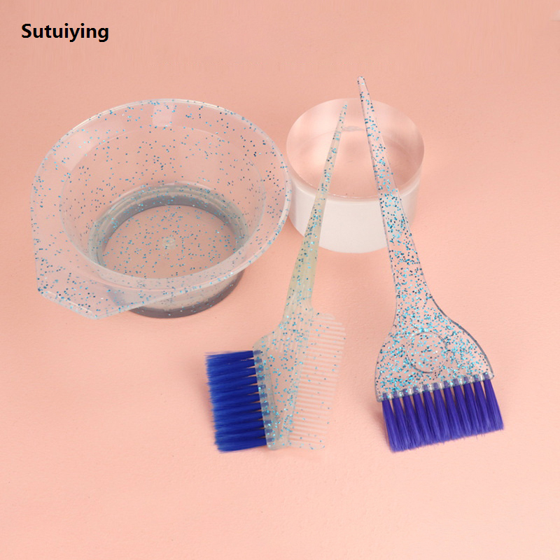 Sutuiying 3Pcs/set Hair Coloring Products Professional Hair Dyeing Set For 2025 Salon Barber Coloring Hair Dye Brush Bowl Fashion Hairstyle