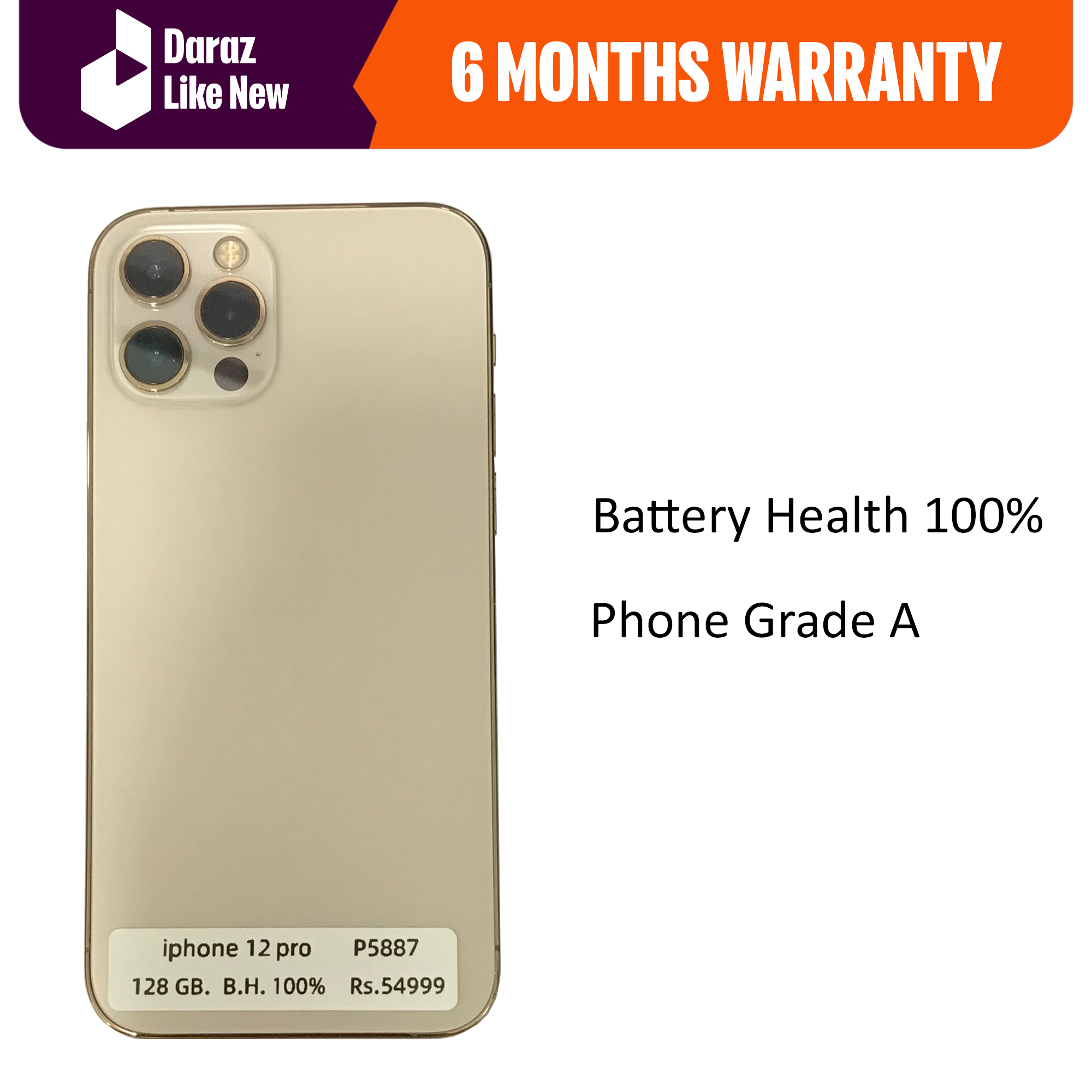 ( Renewed ) Apple iPhone 12 Pro - 128 GB Gold - NTA / MDMS Approved