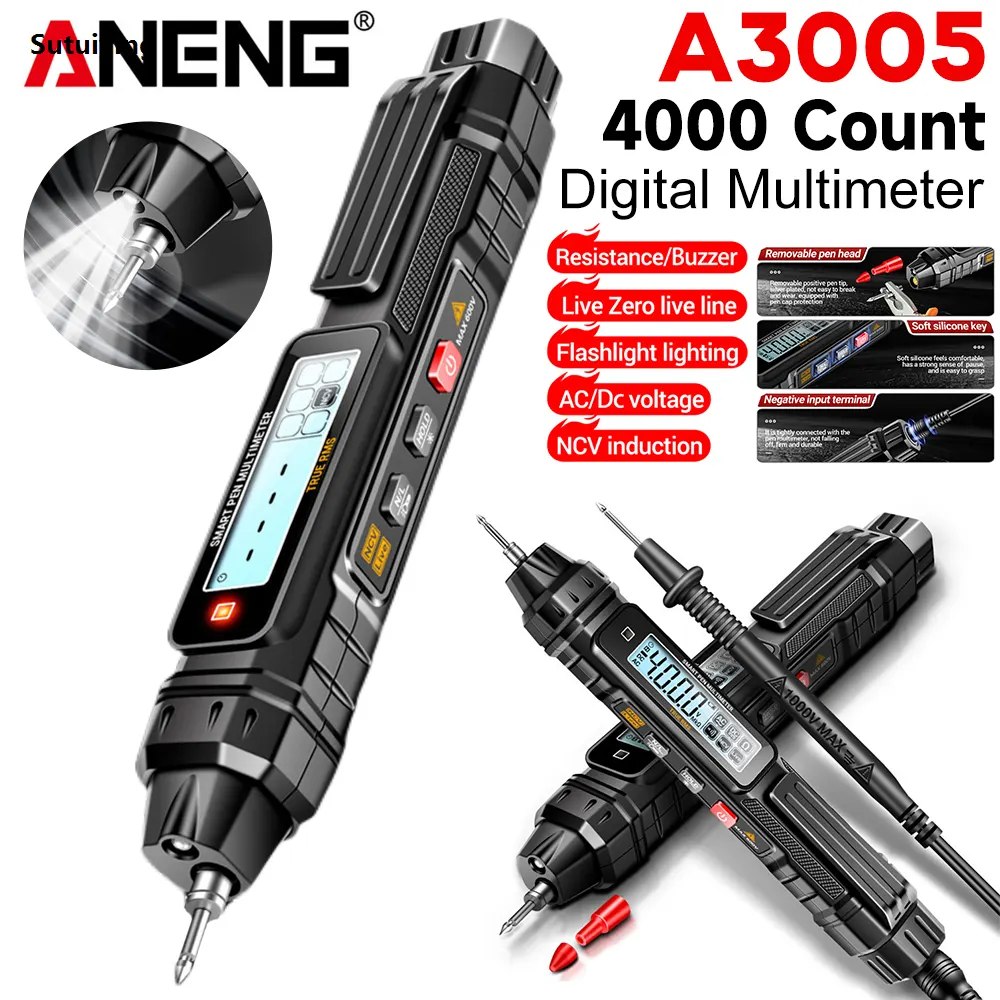 Sutuiying ANENG A3005 Pen Type Digital Multimeter 4000 Counts AC/DC Current Original Voltage Tester Voltmeter Ammeter Ohm Diode NCV Tester Tool - image 1