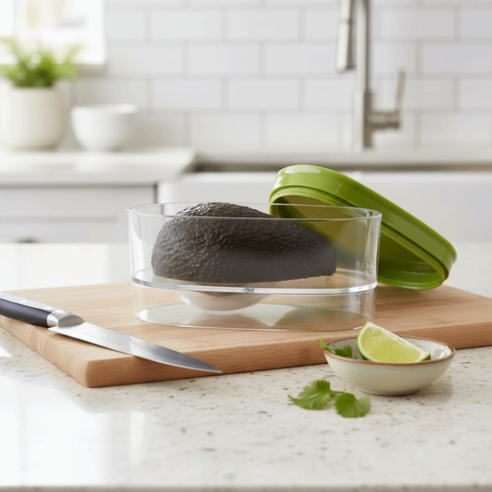 2 Piece Practical Sealed Avocado Preservation Box Removable Space Saving Avocado Keeper Plastic Avocado Saver Lunch