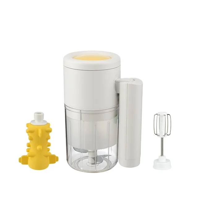 3-in-1 Mini Food Processor Mixer AT581 - USB Rechargeable Garlic Chopper, Vegetable Cutter, Egg Beater | Compact & Foldable Handheld Electric Kitchen Tool
