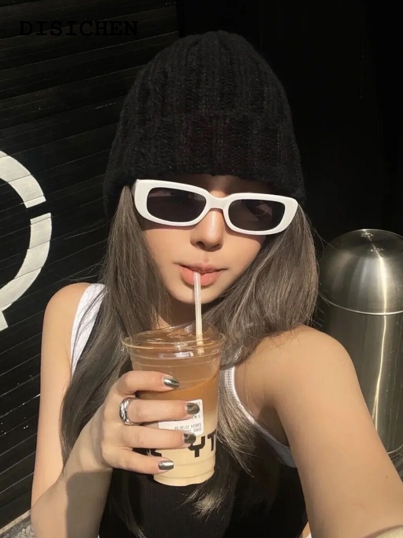 DISICHEN Original Square Rimless Sunglasses Women Men Cut Edge Golden Leopard Small Frame Sun Glasses Designer Retro Shade Eyewear UV400 oculos