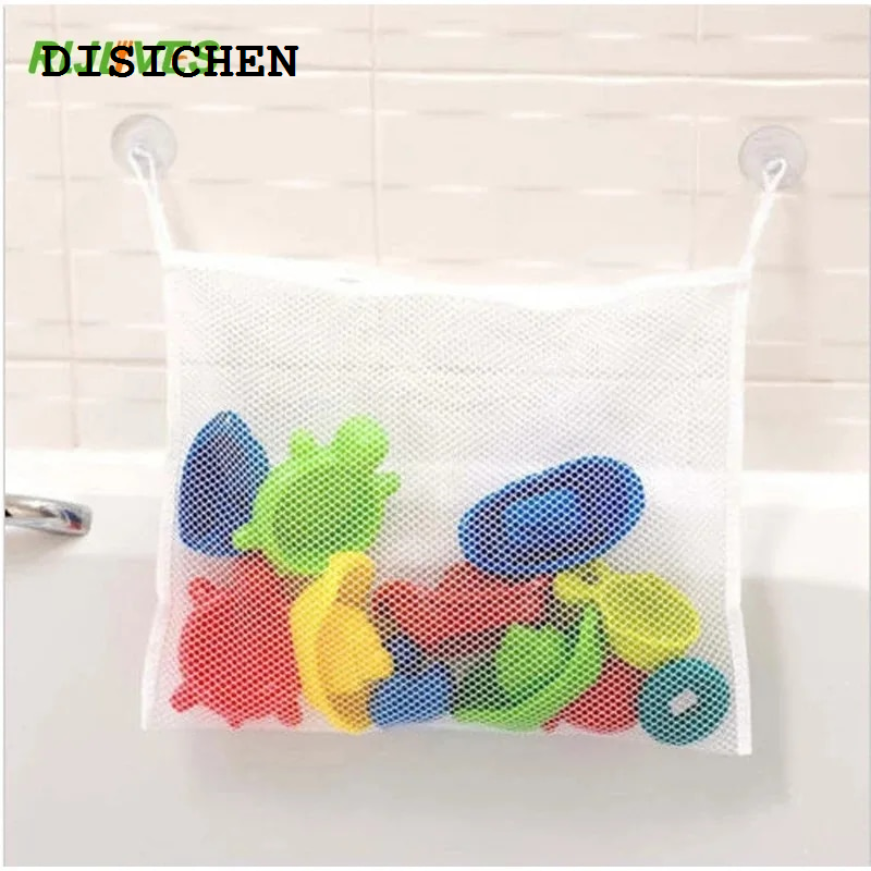 DISICHEN New style RLJLIVES Folding Baby Bathroom Hanging Mesh Bath Toy Storage Bag Net Suction Cup Baskets Shower Toy Organiser Bags