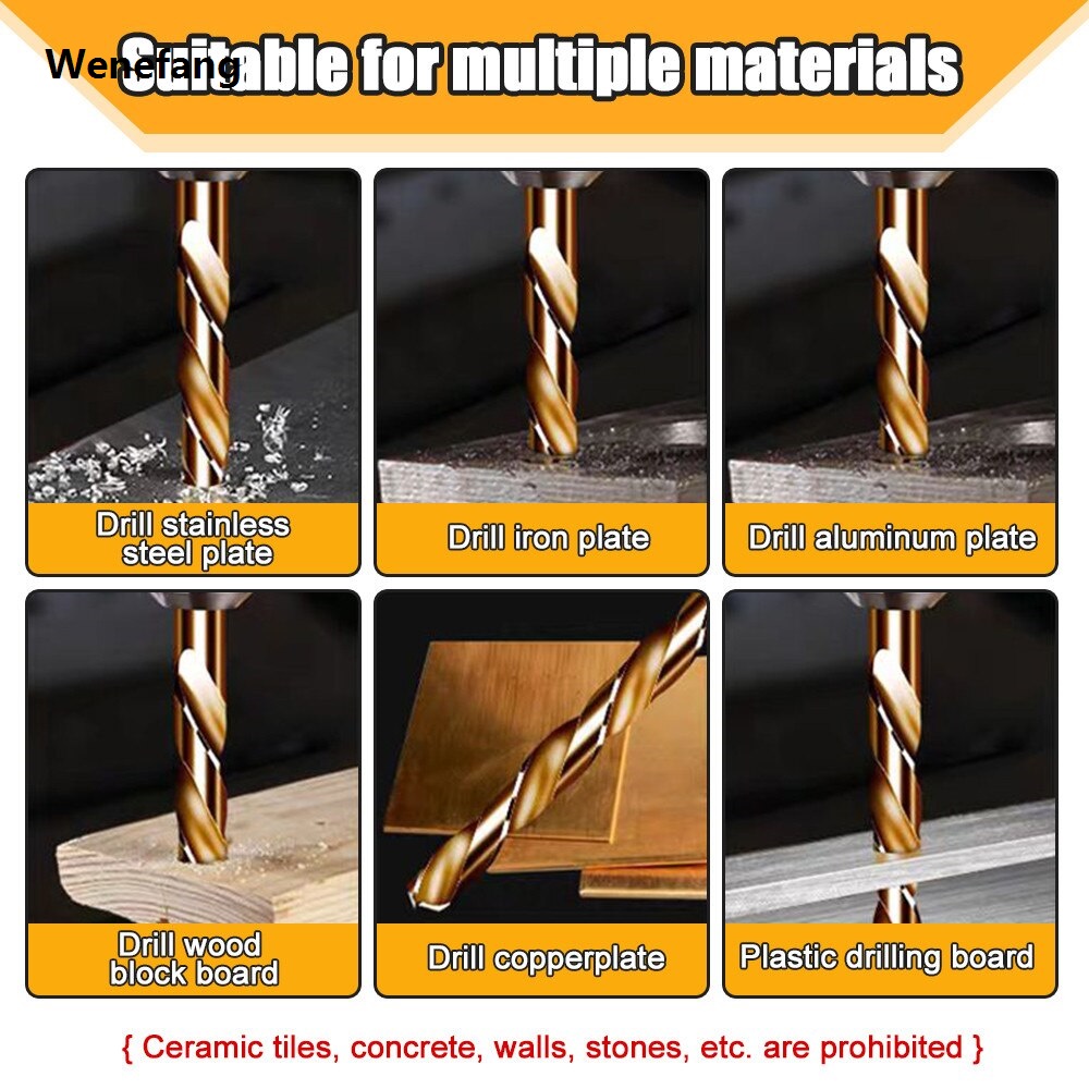 Wenefang 50pcs High Speed Steel Ti-plated Twist Bit Titanium Coated Drill 【2025 Version】 Bits Tool High Quality Power Tools 1mm 1.5mm 2mm 2.5mm 3mm