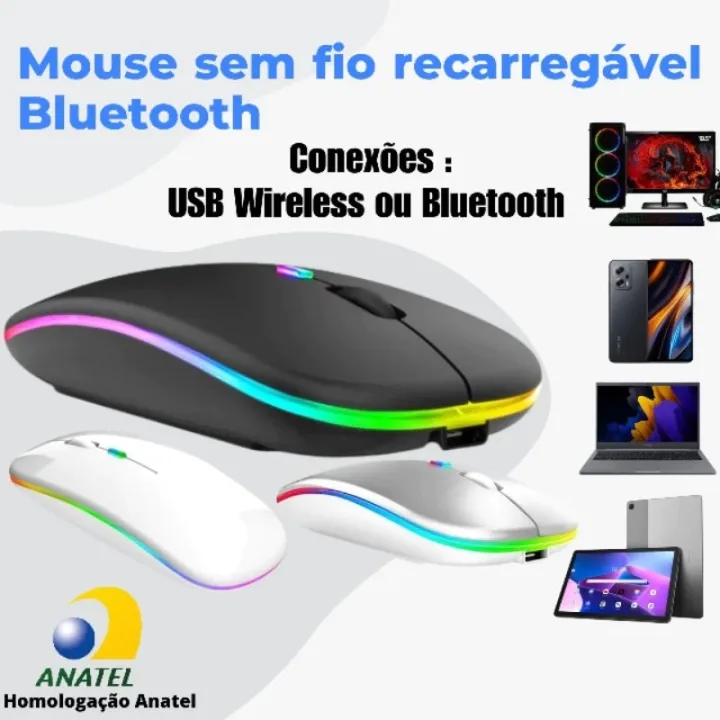 Premium Wireless Mouse |Wireless Bluetooth Mouse | Rechargeable Optical Mouse with 2.4GHz, Bluetooth, and USB Receiver | 4 Button Keys, Adjustable DPI 1000-1600