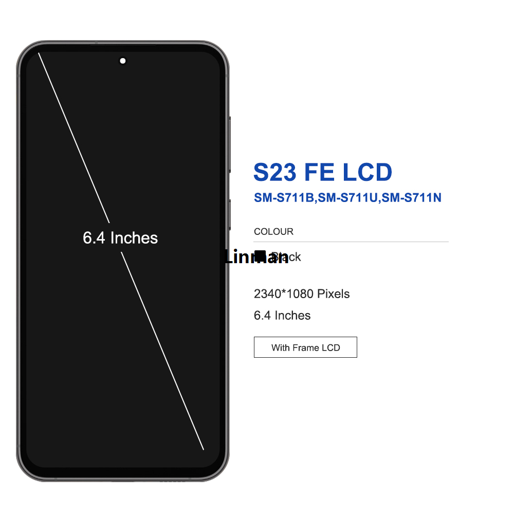 HOT 6.4| AMOLED For Samsung S23 FE LCD S711B S7110 S711U Display Touch Screen Assembly For Samsung S23FE S711 LCD Frame