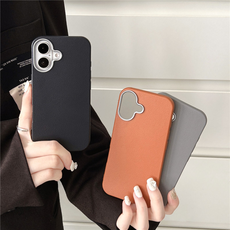 HODON Luxury Shockproof Solid Color Soft TPU Case For iPhone 17 16 15 14 Pro Max 15 14 Plus 13 12 Pro Max 11 Phone Leather Pattern Cover