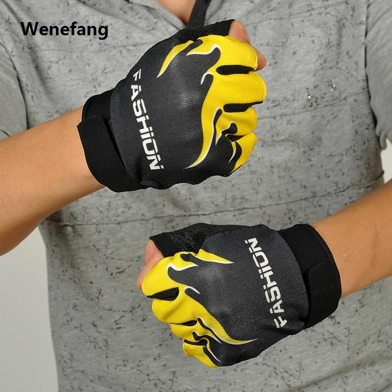 Wenefang Brand New Glove Mens Outdoor Sports Bicycle Cycling Gloves Men Hiking Half Finger Fingerless Gloves Tactical Mittens
