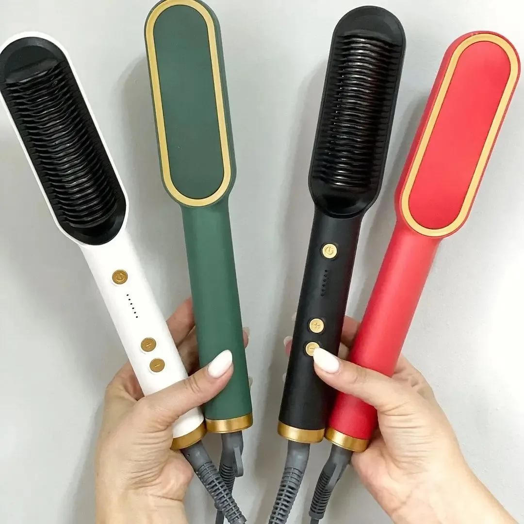 Electric Hair Straightener Brush Straight Quick Iron Hot Comb Styling Tool