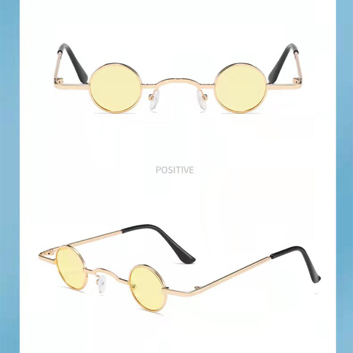 【DATA FROG Global MALL】New Cute Retro Small Round Frame Kids Summer Outdoor Modeling UV Boy Girls Metal Sunglasses