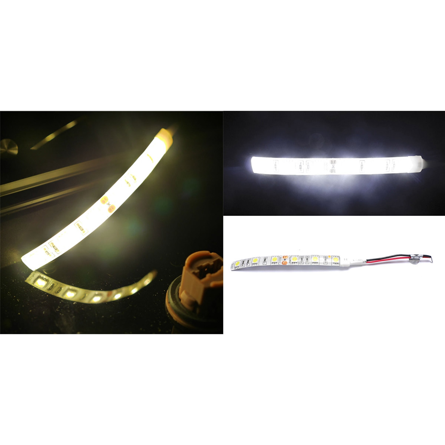 (GGBR) 2 Pcs 10Cm Waterproof 5050 Led Strip Lights Dc 12V Caravan Boat Car-White Light & Warm White Light