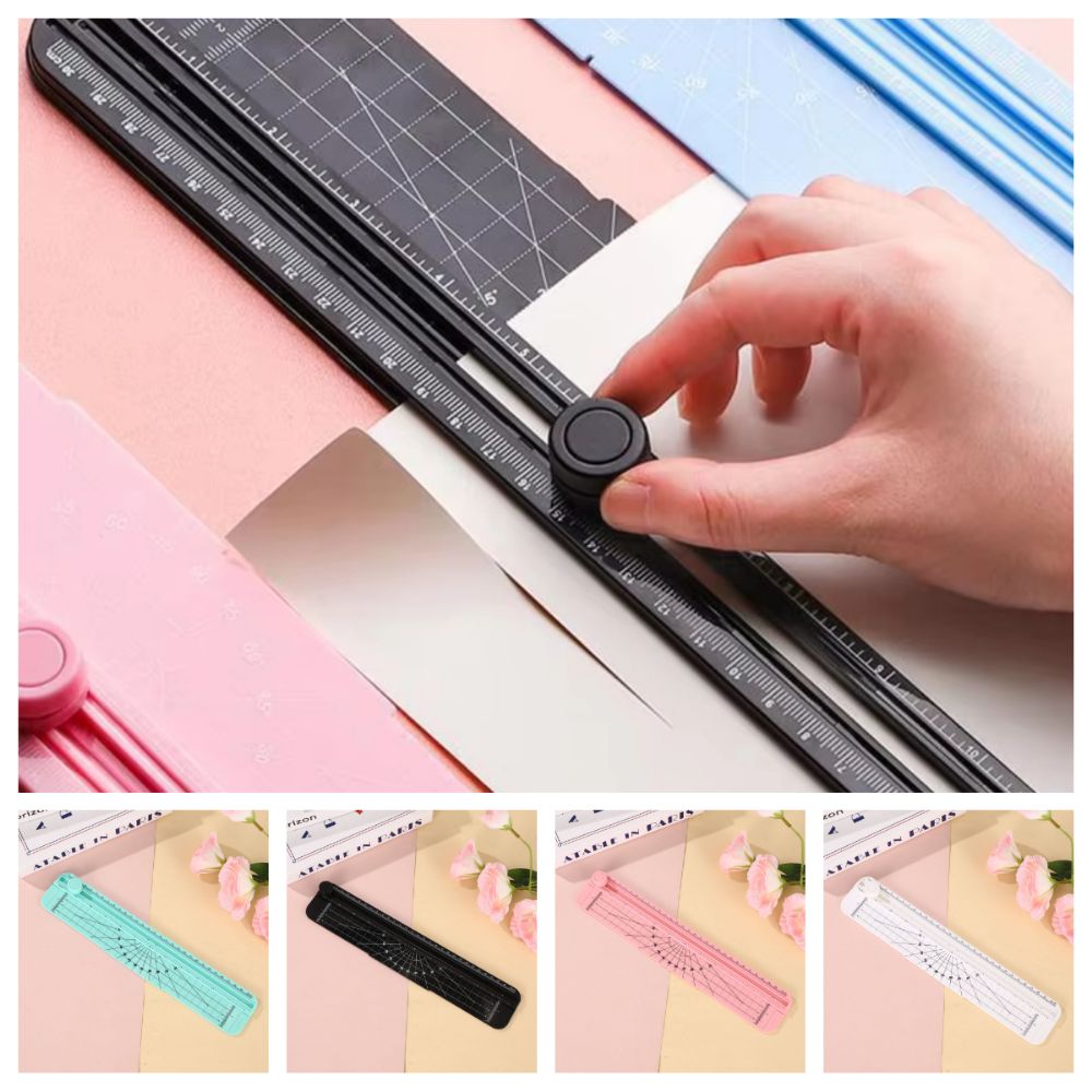 Photo Accessories Manual Cutting Paper Cutter Portable Durable Plastic Paper Trimmer 360 Degrees Mini Sliding Trimmer Home Use