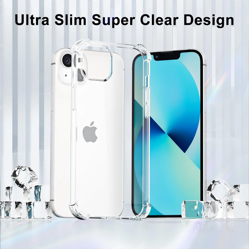 HODON Cute Cat Ear Transparent Case For iPhone 13 12 14 15 Pro Max 11 Cases Cartoon Shockproof Clear Soft Silicone Back Cover