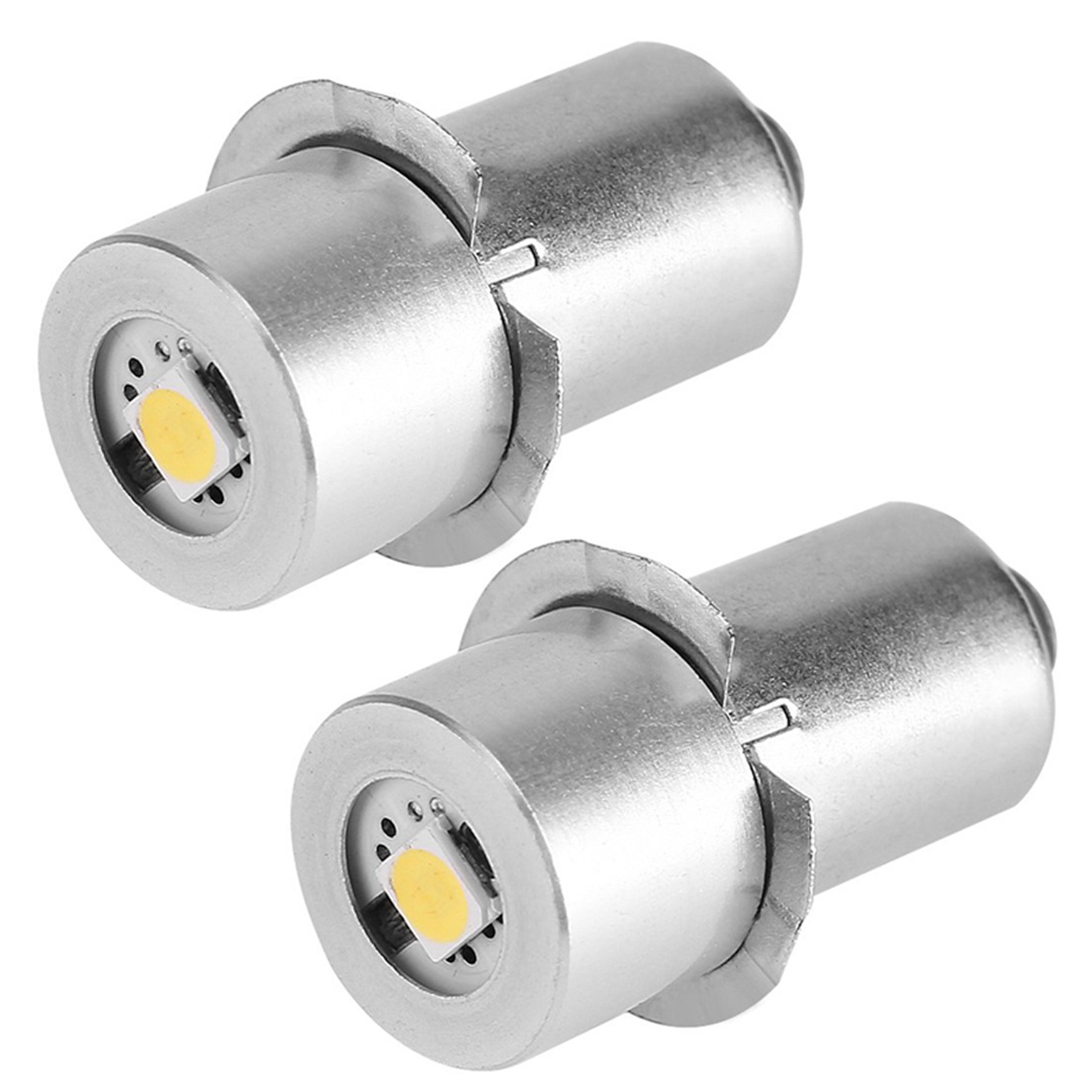 NAMUNY 2X 1W P13.5S LED Flashlight Bulb, 100-110LM 2700-7000K Replacement Bulb Torch Lamp Emergency Work Light(3V)