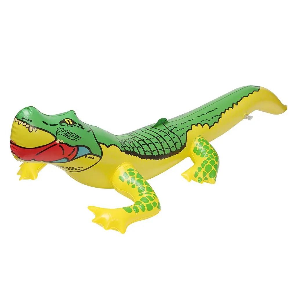 2PCS PVC Inflatable Crocodile Game Crocodile Toy Floating Playing Inflatable Floating Water Toys Double Beats Funny