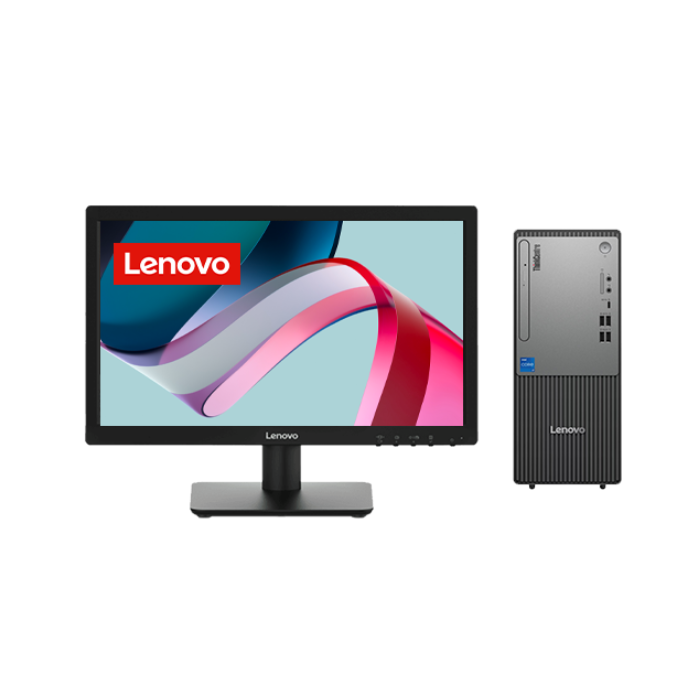 Lenovo ThinkCentre Neo 50t Gen 5 - Intel Core i5-14400, 8GB RAM, 512GB SSD, WiFi 6 + Bluetooth 5.1, Slim DVD ROM, Card Reader, USB Keyboard & Mouse, Free DOS, 18.5'' Monitor, 3 Year Warranty - Nagmani International