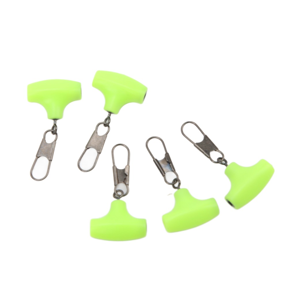 5PCS Portable Stainless steel Fishing Float Connector 360 Rotation T Type Fishing Line Sinker Slides Low Resistance Lightweight Float Connector Sea Fishing