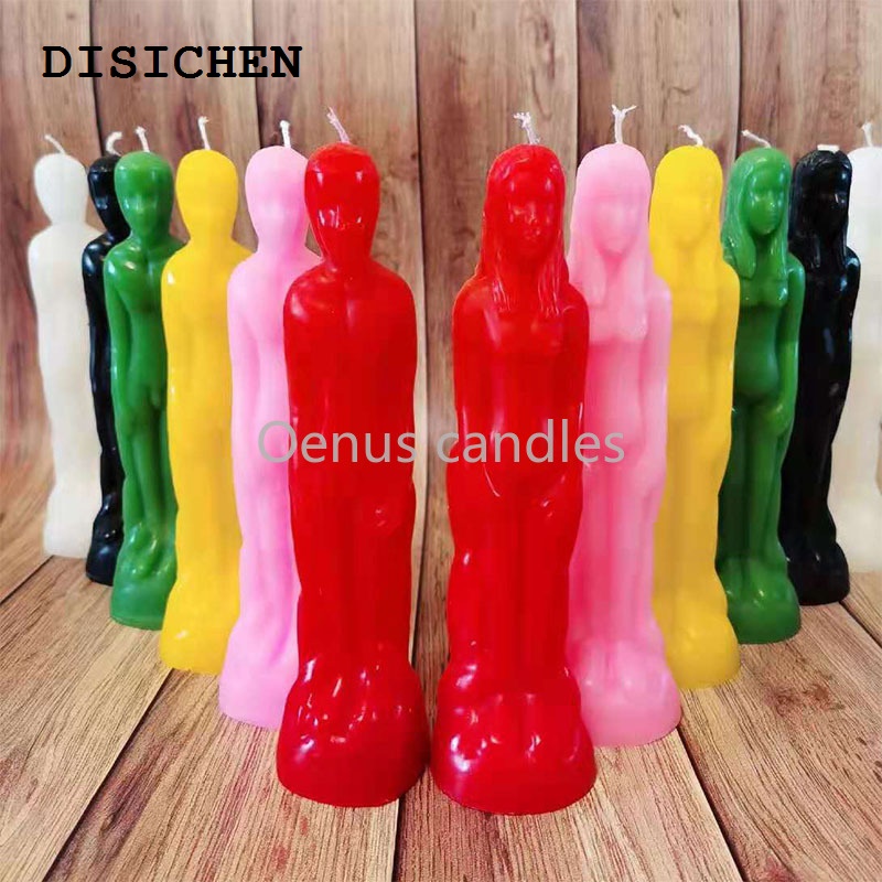 DISICHEN 2025 1pcs Black Candle Ritual Female Male Figure Human Candle Soy Wax Paraffin Wax Hoodoo Candles for Spells and Altars