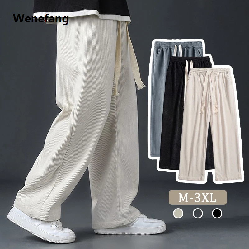 Wenefang 2024 New Winter Men'S Sweatpants Fleece Liner Sportswear Thick Hot Selling Warm Straight Casual Track Pants Male Thermal Velvet Trousers