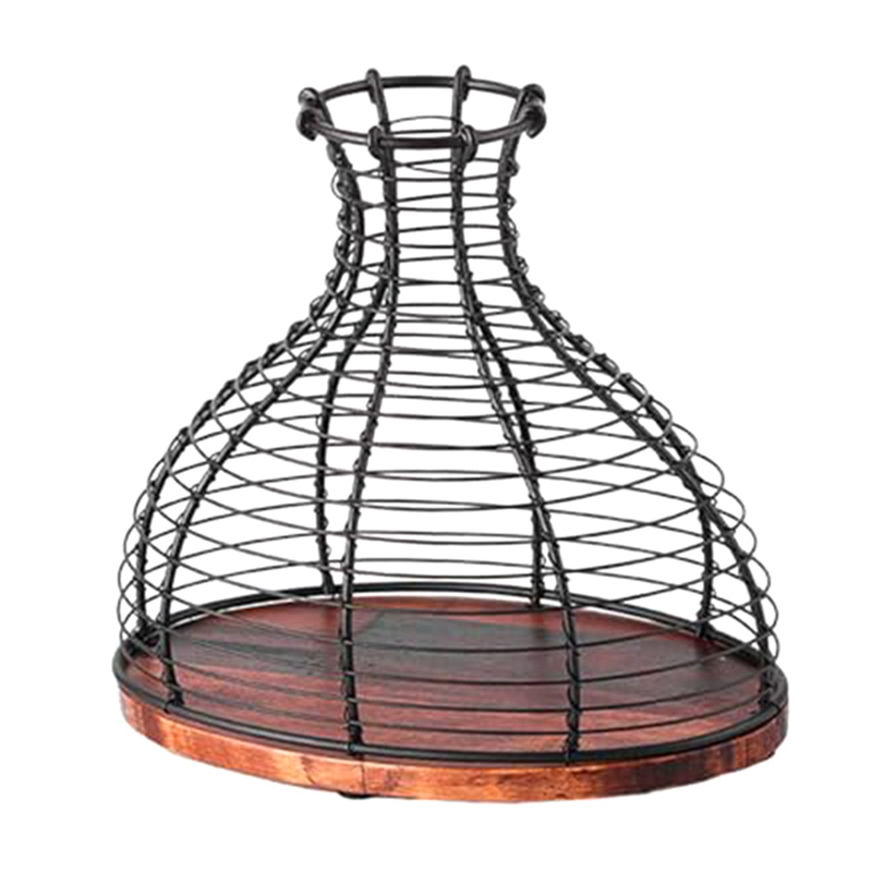 Metal Wine Cork Holder Wine Stopper Display Vase Farmhouse Ornament Multipurpose Cage Practical Container for Easy to Use About 24 X 15 X 22CM -B