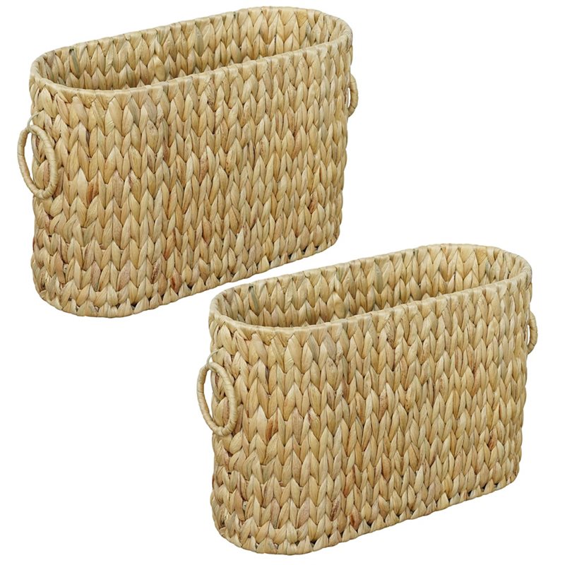 Straw Woven Storage Baskets(2 Pcs), Handmade Woven Baskets- Simple Desktop Snack Organizers