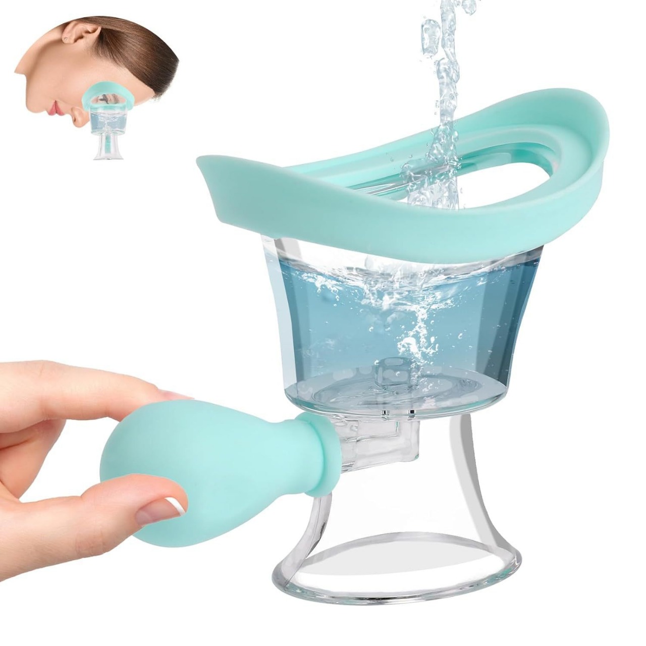 1 Pcs Upgraded Eye Wash Cup & Bath Kit - Manual Air Pressure Tool for Deep Eye Cleansing, Relief from Irritation, and Soothing Tired Eyes for a Refreshing, Rejuvenated Feel