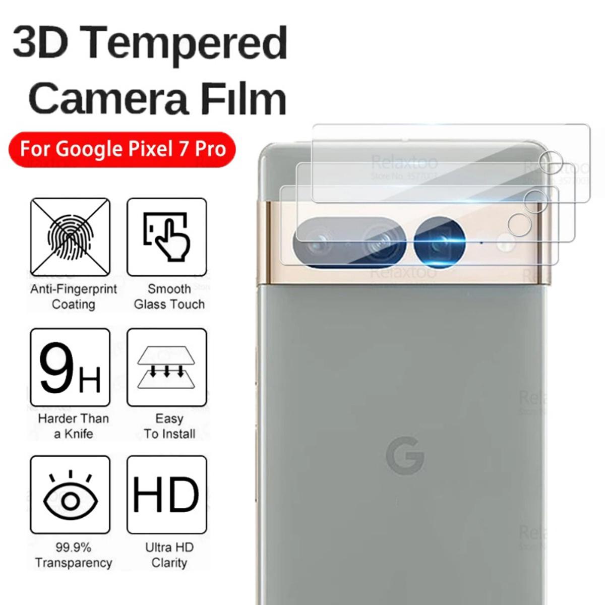 HD Full Coverage 9H Hardness 9D Tempered Glass Clear Rear Lens Screen Protector Sticker Anti-Scratch Resistant Camera Protective Film for Google Pixel 7 7Pro Series