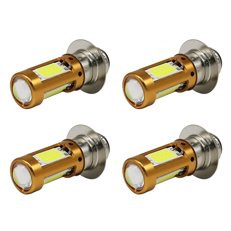 FORIDE 4X H6M PX15D P15D LED Headlights Hi-Lo Beam Bulb for Motorbike Scooter Moped Light Lamp White 1500Lm 12-30V