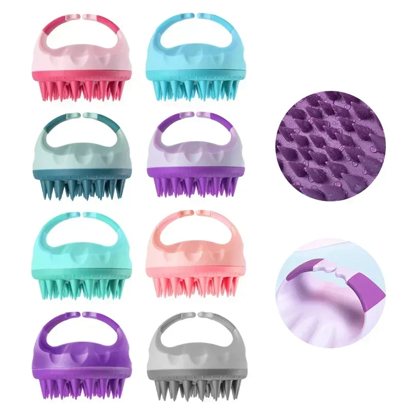 Silicone Shampoo Brush Scalp Antipruritic Massage Hair Washing Combs Body Cleansing Exfoliator Bathing Brushes Hairdressing Tool