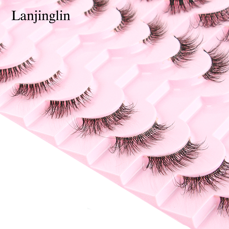 HOT Faux Cils 5/20 Pairs Cat Eye Half Lashes Soft Fluffy Reusable 3D Mink False Eyelashes Extension Makeup Tool Lashes Cílios