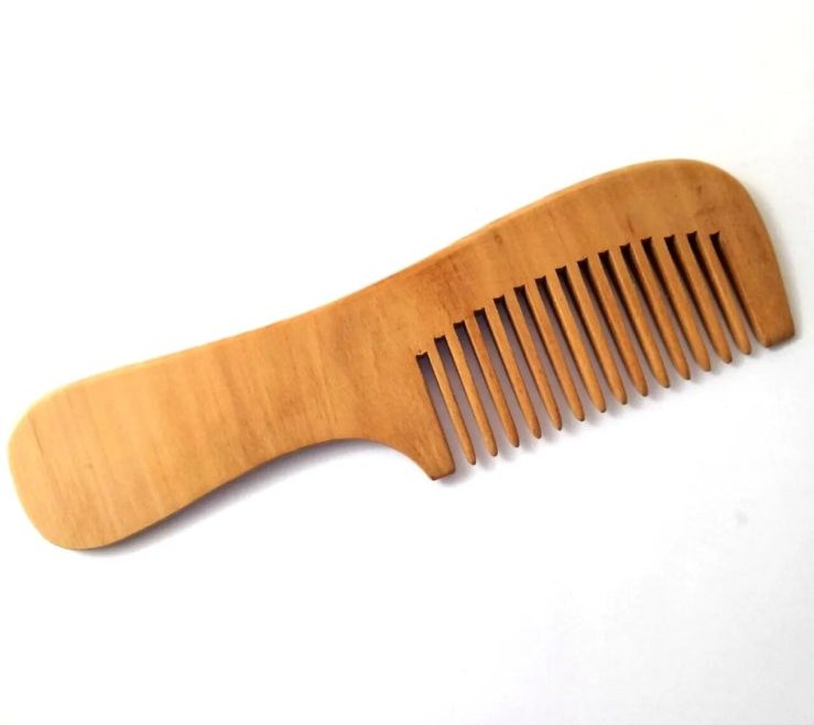 1 pc Natural Peach Solid Wood Comb Engraved Healthy Massage Anti-Static Comb Hair Care Tool Beauty Accessories