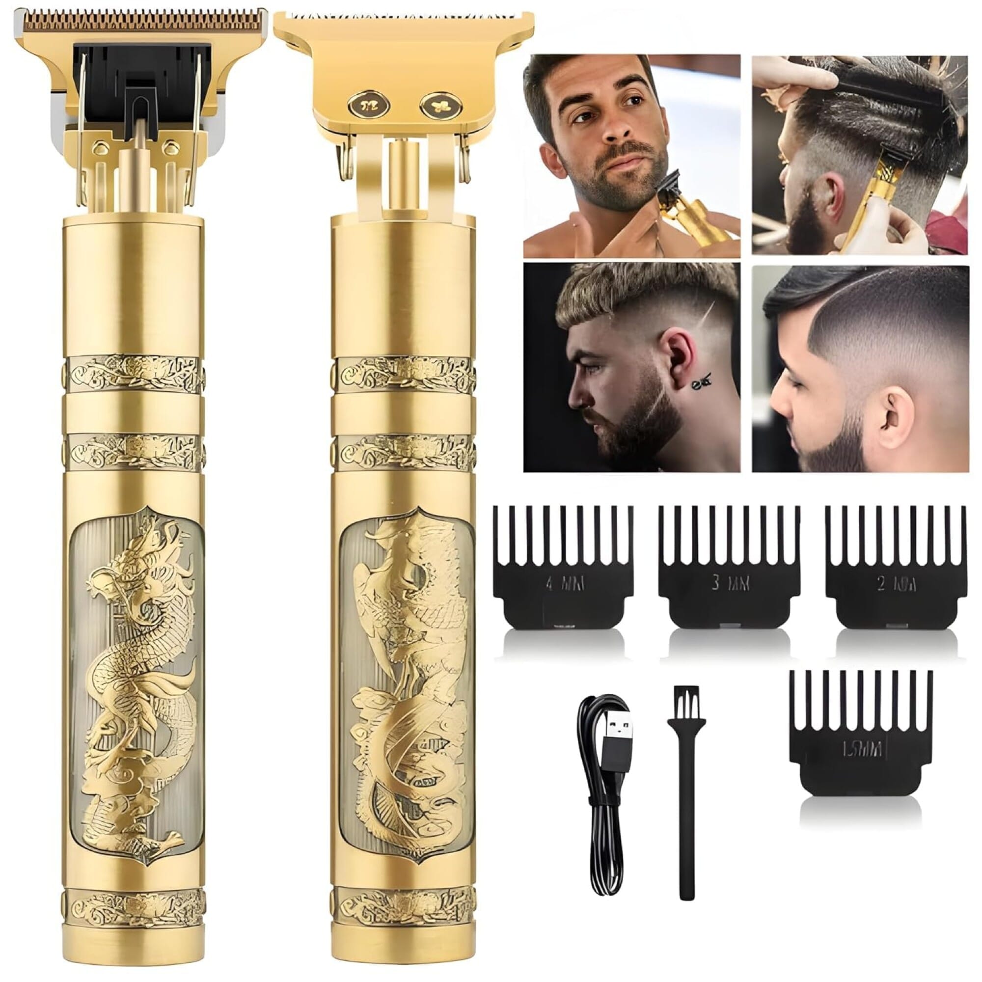 PROFESSIONAL VINTAGE t9 DRAGON STYLE TRIMMER FOR MEN, Usb Rechargeable Outline Edger Beard Trimmer, GROOMING KIT FOR MEN By ZapKart