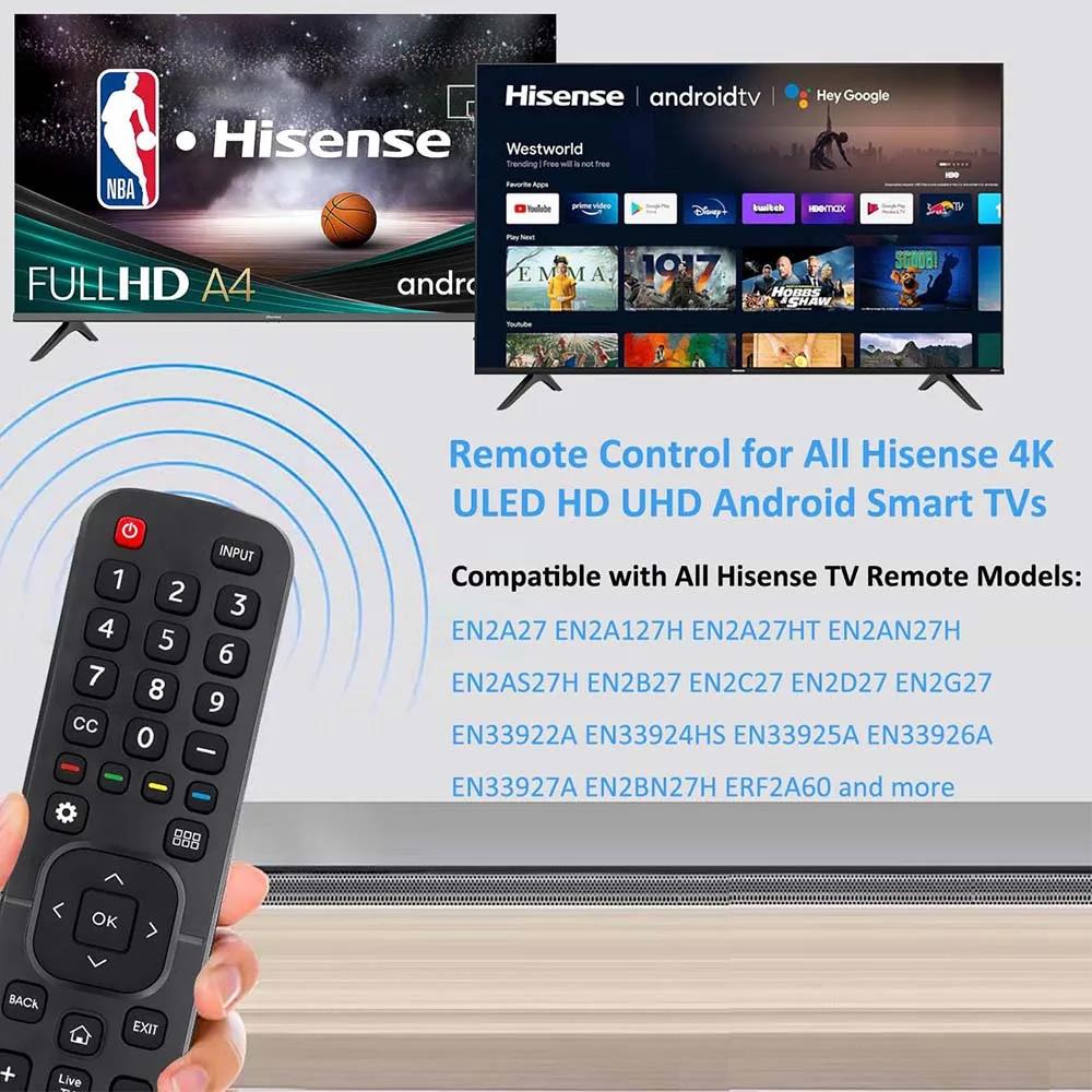 NEW Universal Remote Control for Hisense TV 4K LED HD UHD Smart TVs Replacement EN2A27 EN2A127H EN2A27HT (Not for fire roku TV)