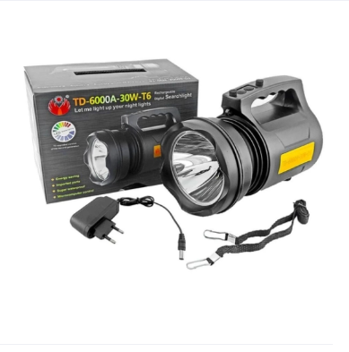 TD-6000A-30W-T6 Rechargeable Digital Emergency Light- Torch Light