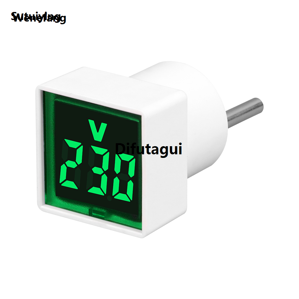 Difutagui AC 220V/230V Universal Square European Plug Type Household Digital Fashion Sales promotion New style AC Voltmeter Indicator Voltage Measurement Range: 50~500V