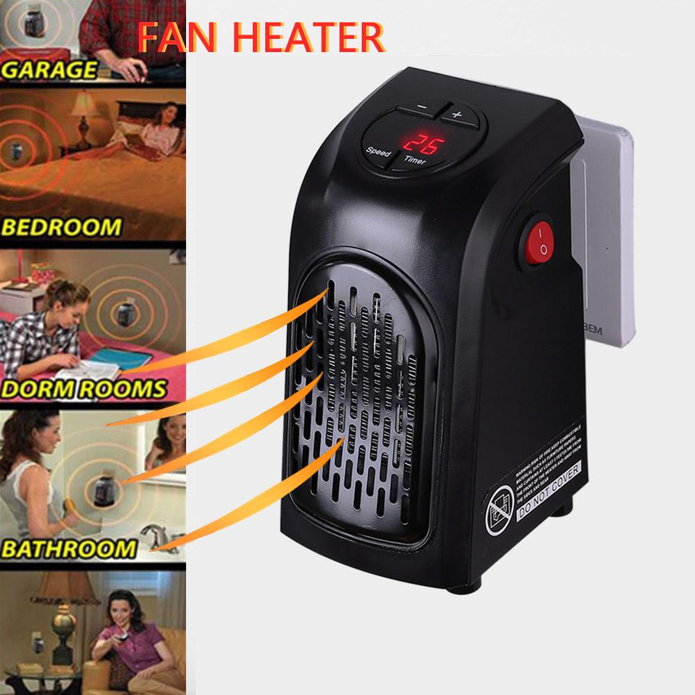 Prime Picks Premium Heater | Compact Powerful 400W Digital Electric Room Heater Fan | Plug-In Handy Heater | Portable Wall Electric Heater for Room & Bathroom | Infrared Convector Heater with Display & Timer