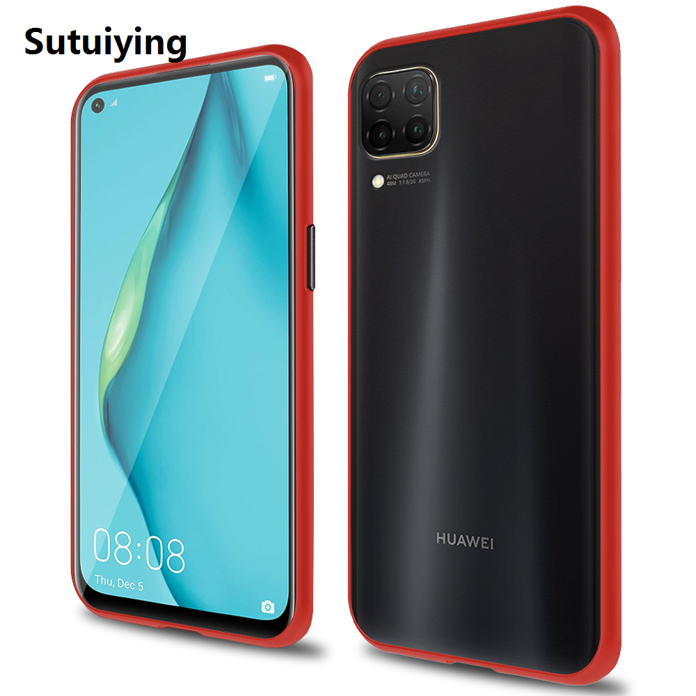 Sutuiying Shockproof Matte Transparent Case For Huawei P40 Luxury Lite Phone Case Hard Silicone Bumper Cover