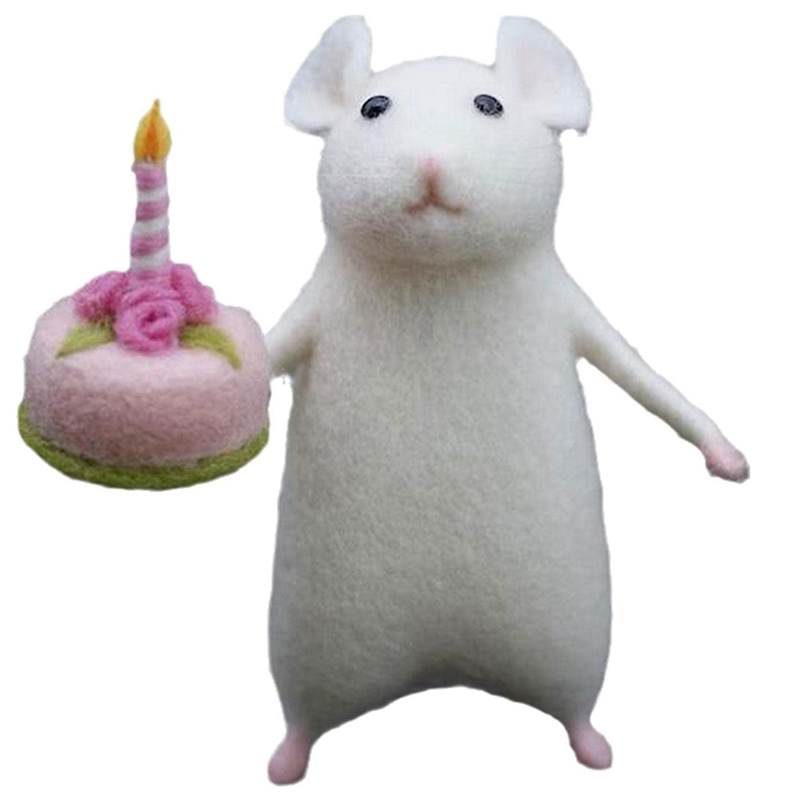 Halloween Mouse with a Pumpkin Felted Animals, Needle Felted Christmas Mouse, Wool Felt Handmade Halloween Decorations D