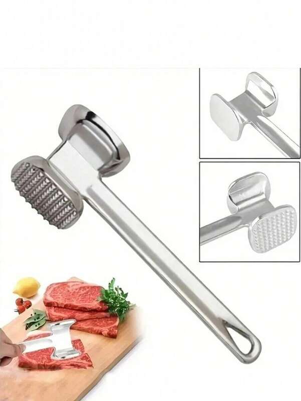 1pc Aluminum Alloy Tenderizer Hammer, Double-Sided Meat Pounder, Solid Steak Mallet, Kitchen Tool