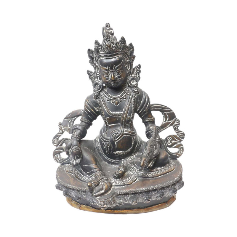 Black Handmade Kuber Brass Statue 22cm