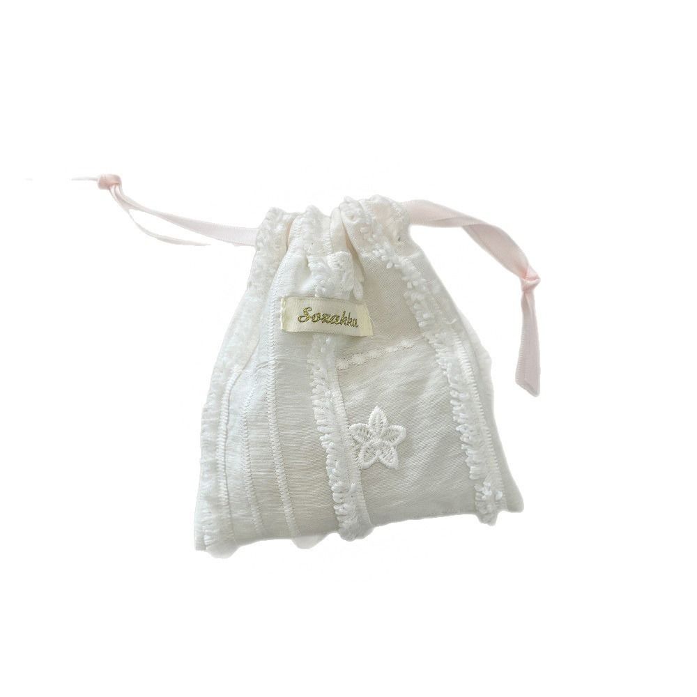 Cute Solid Color Lace Drawstring Storage Bag Sundries Storage Portable Cloth Handbag Small Cloth Bag Large Capacity Cosmetic Bag Travel