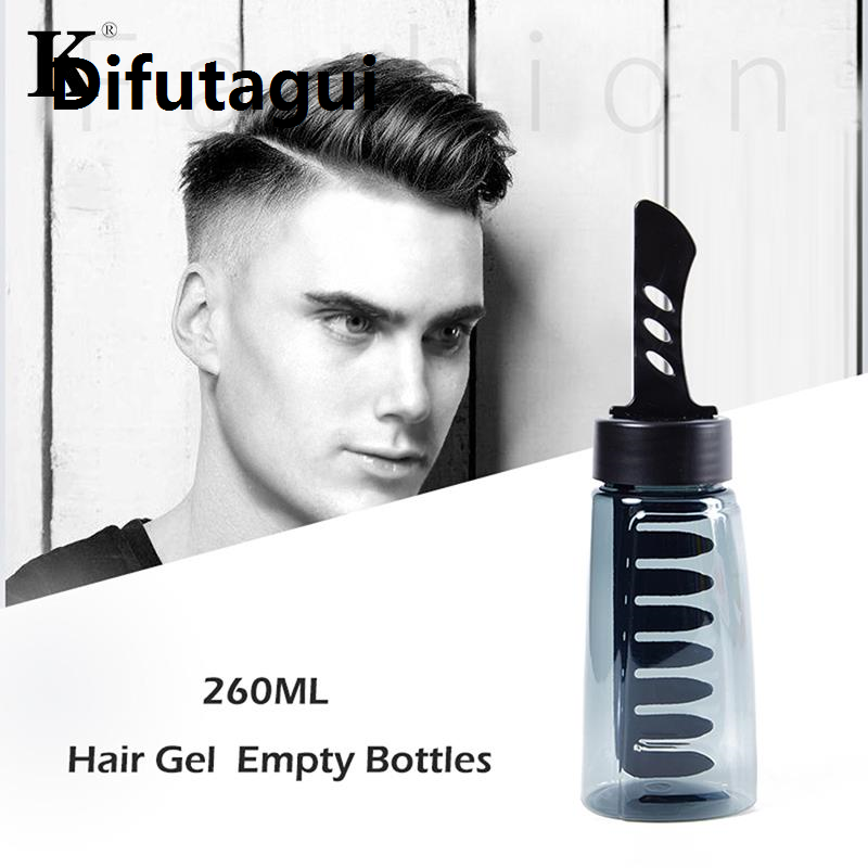 Difutagui 260ML 2 In 1 Hair Empty Bottle Comb Wax For Hair Man Gel Hair With Wide Tooth Comb Long Lasting Oil Head Hair Back Hair Styling