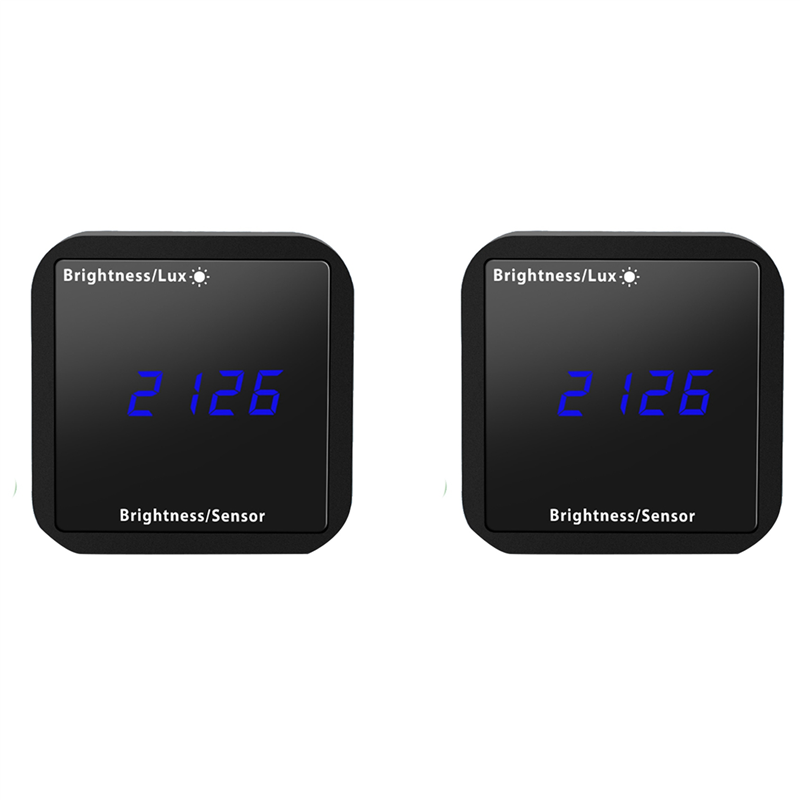 OUMERY 2X Tuya WIFI Light Sensor Brightness Detector with Temperature Humidity Detection Display Smart Home Security Linkage