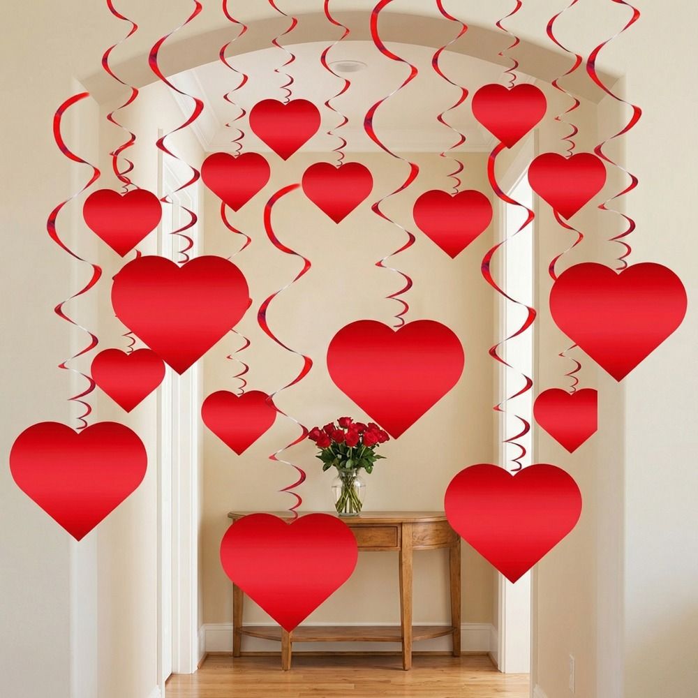Sweet Romantic Valentine's Day Love Pulling DIY Party Supplies Heart String Garland Decorations Wedding Love Flower Hanging Curtain Wedding