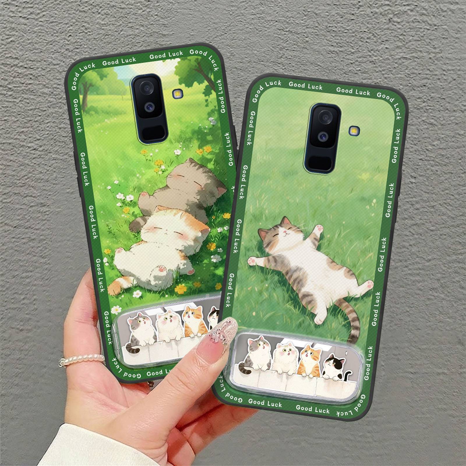 Kickstand Phone Pouch Phone Case For Samsung Galaxy A6Plus/A9 STAR LITE/A6+ Plush Phone Holder Anti-knock Dirt-resistant