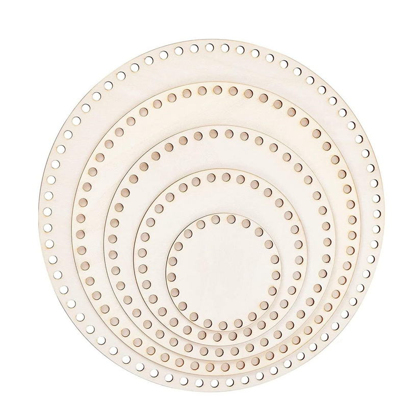 5 PCS Braided Round Basket Bottom 10/15/20/25/30cm Blank Hand-Wolen