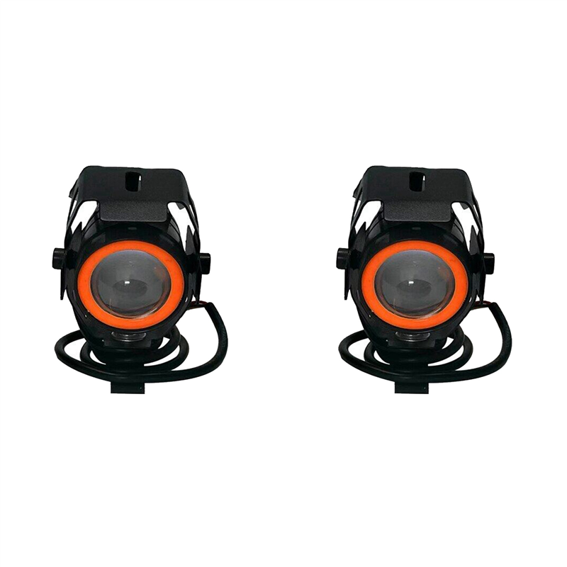 JINMY 2X U7 Electric Scooter LED Spotlight Highlight Flashing Angel Eyes Motorcycle LED Light for Electric Scooter Remodel A