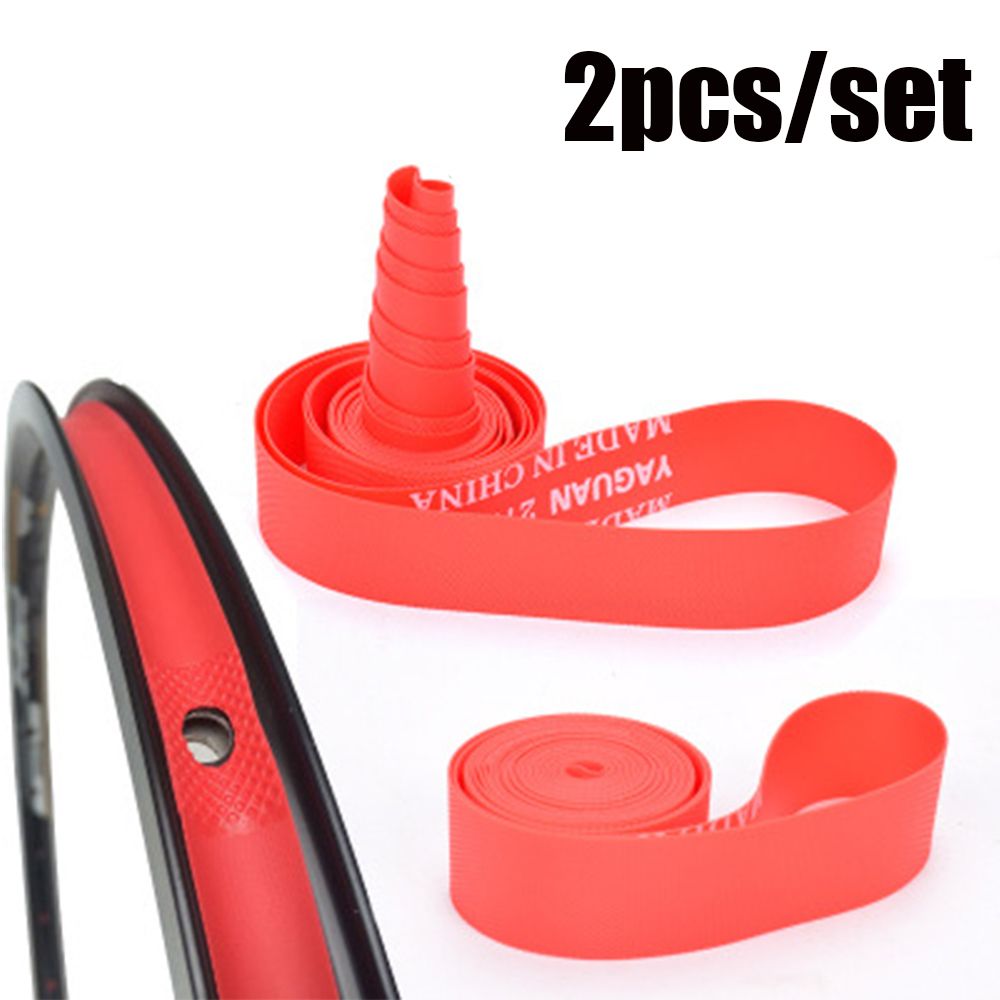 2Pcs Durable Top Red Anti Puncture Tape Bike Inner Tube Bicycle Tire Liner Pad